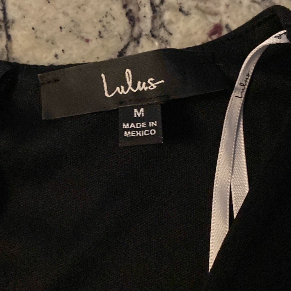 Lulu’s Babe Heaven Black Long Sleeve Asymmetrical Romper Medium M S22 - Picture 12 of 14